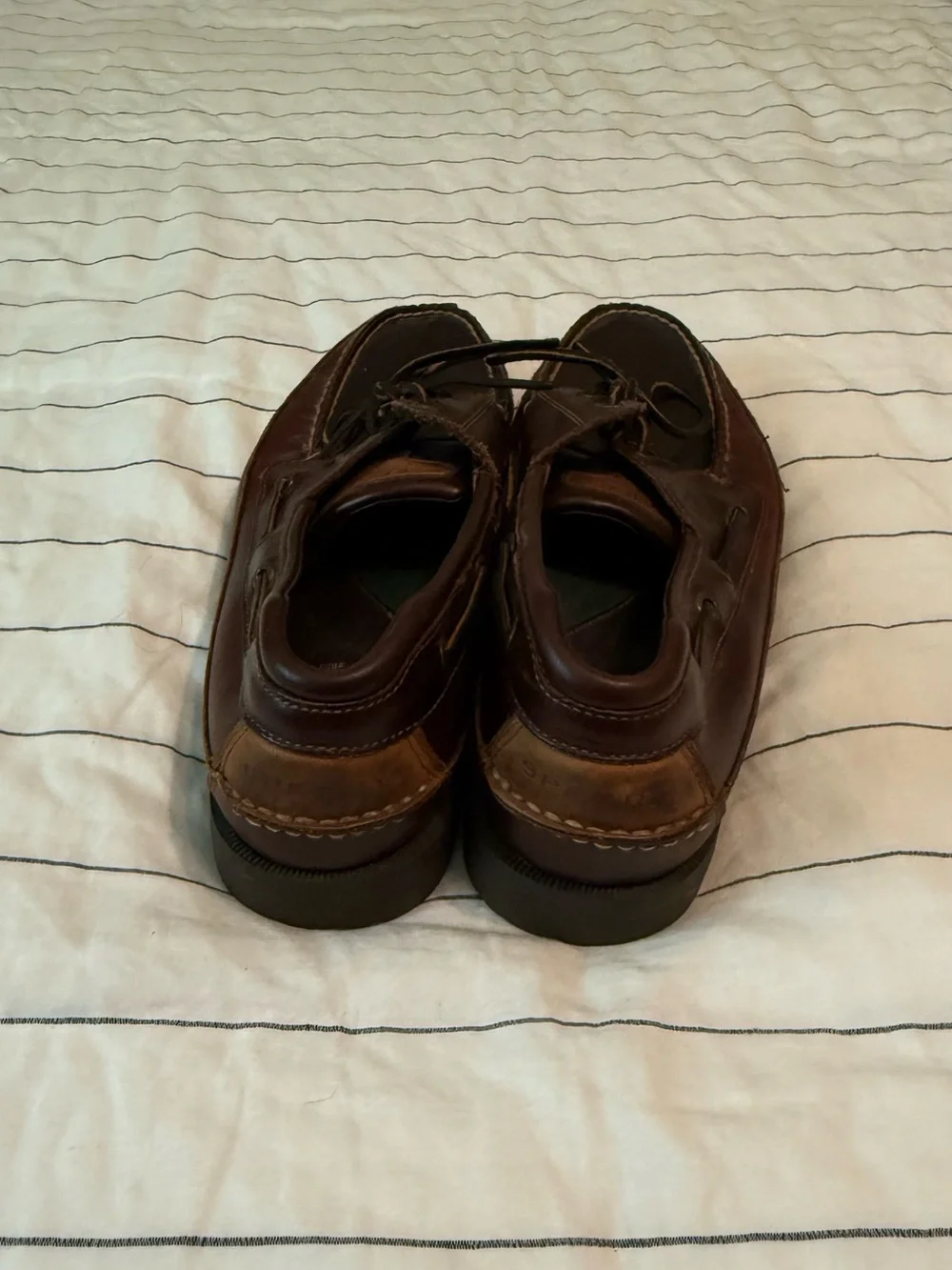 Sperry Dark Brown Leather Moc Toe Boat Shoes